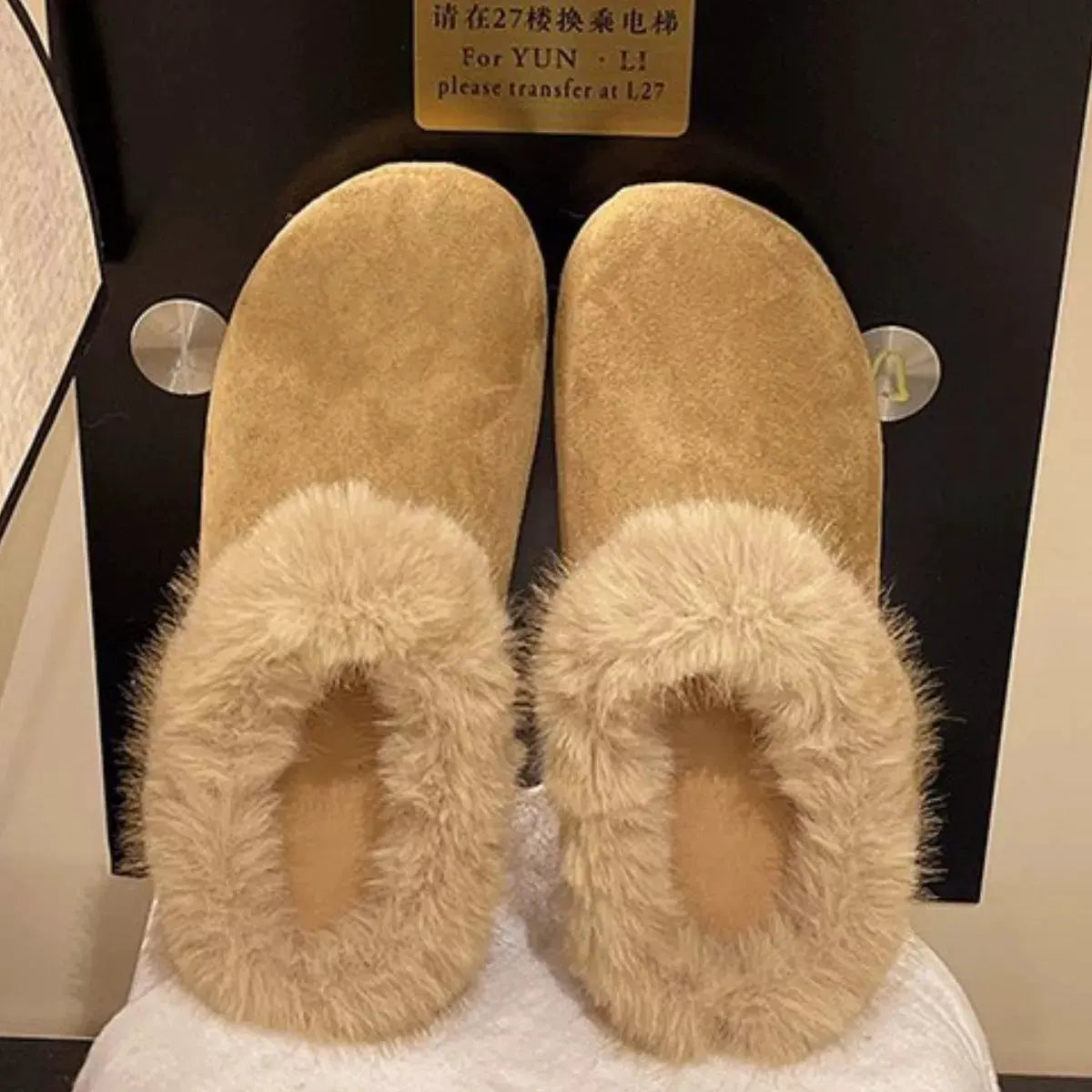 Fuzzy Plush Warm Indoor Slippers by Partnel Label