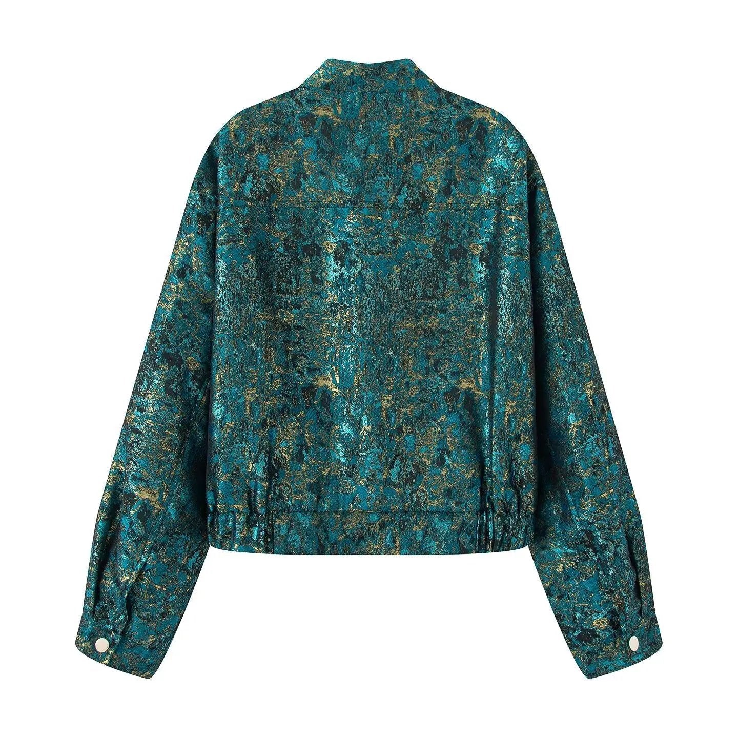 Women's Metallic Jacquard Turquoise Jacket BYMANYC ® New York CONTEMPORARY VIBRANT MODERN FASHION - New Collection by BYMANYC ® New York