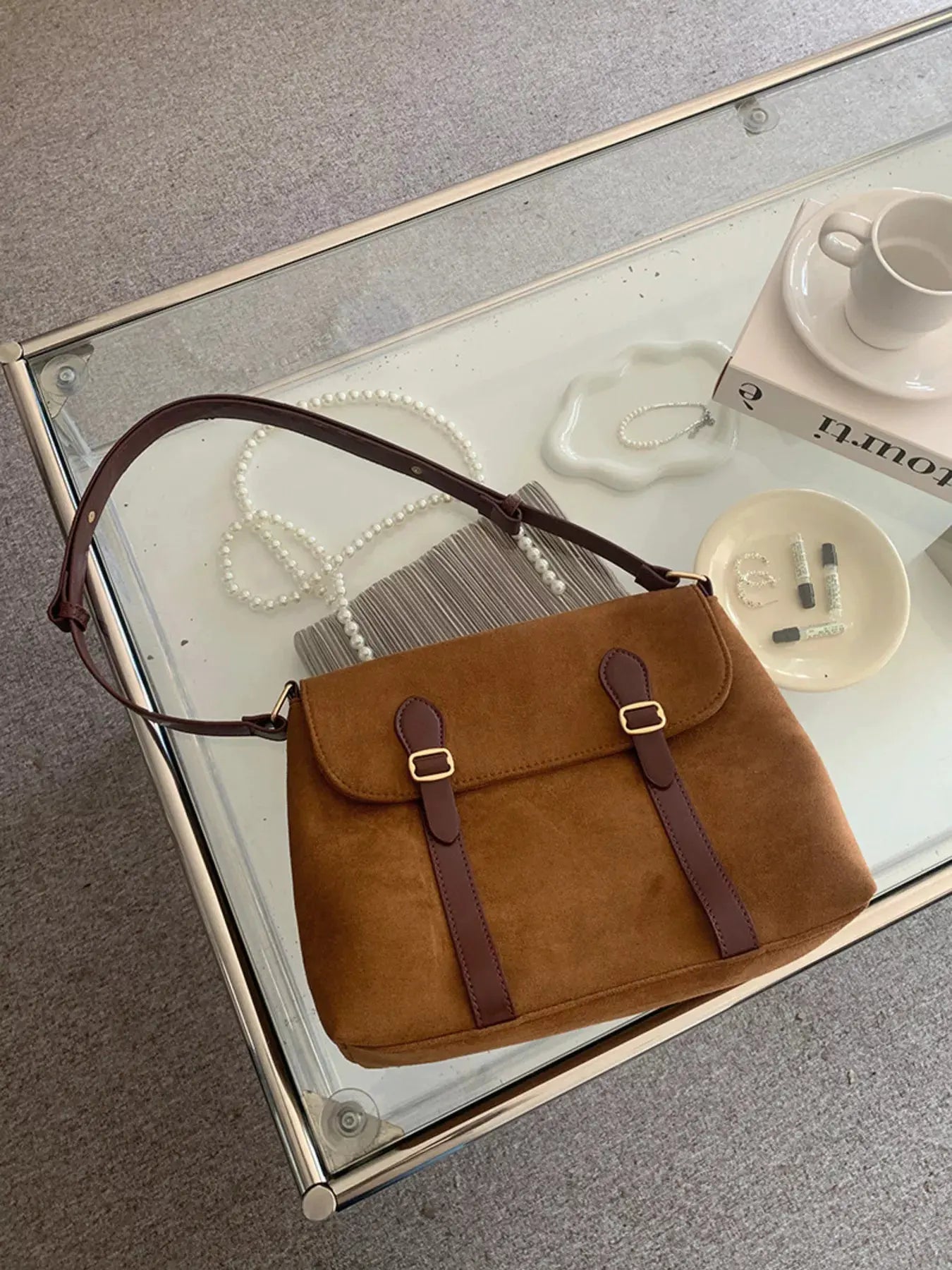 Adjustable Strap Buckle Crossbody Bag by Partner Label