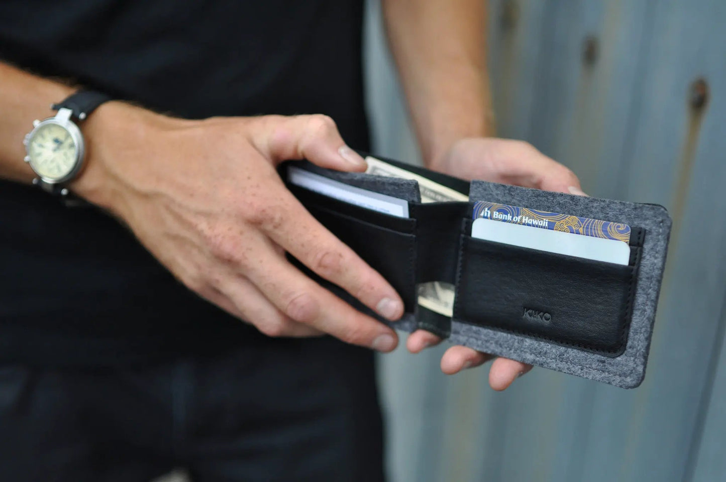 Dual Textured Wallet by Kiko