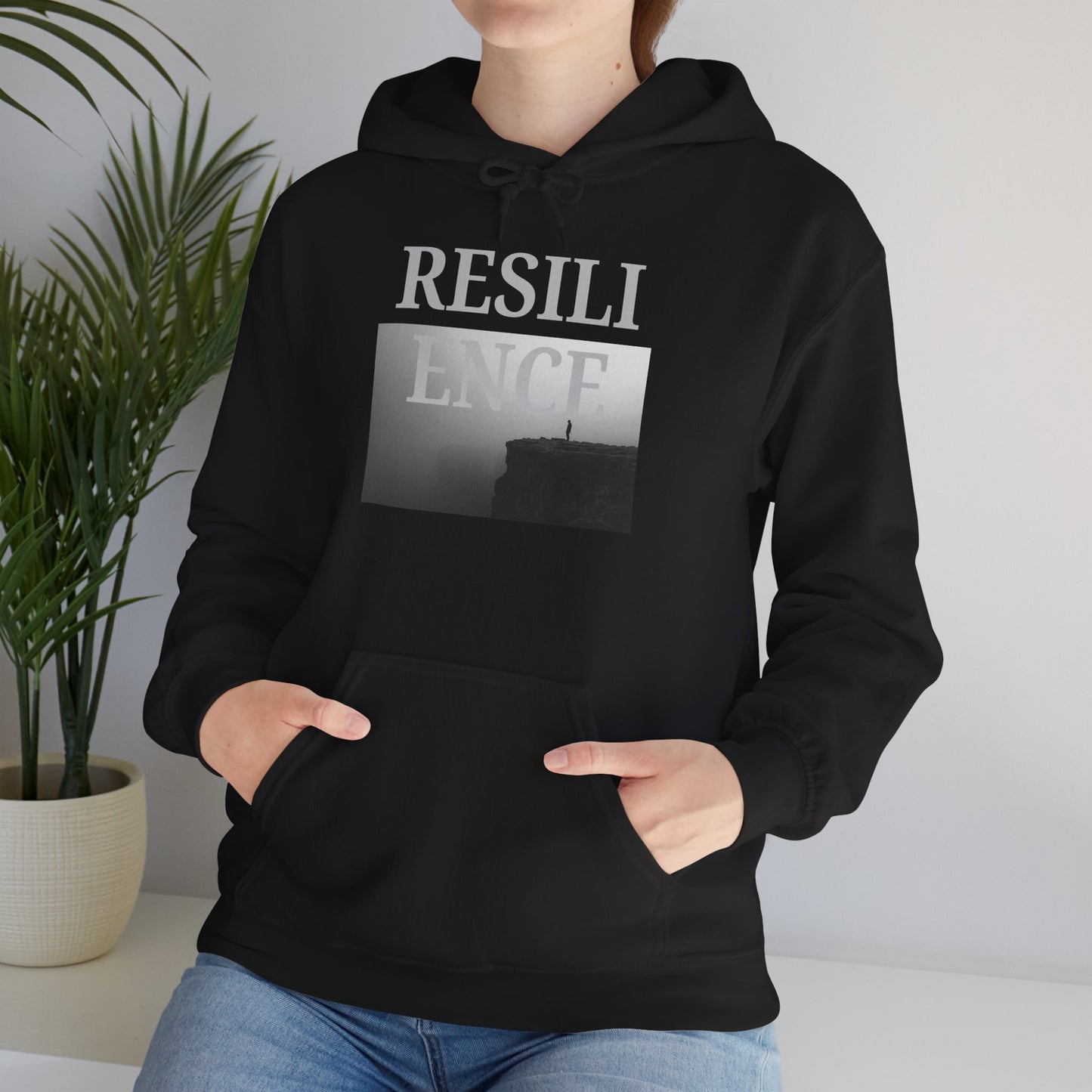 Resilience Hoodie — Minimalist Monochrome Photo Pullover