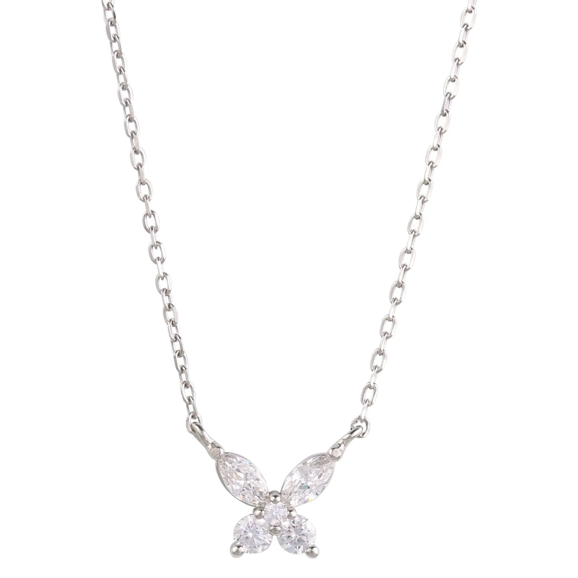 925 Sterling Silver Butterfly Pendant Necklace by Nichestar