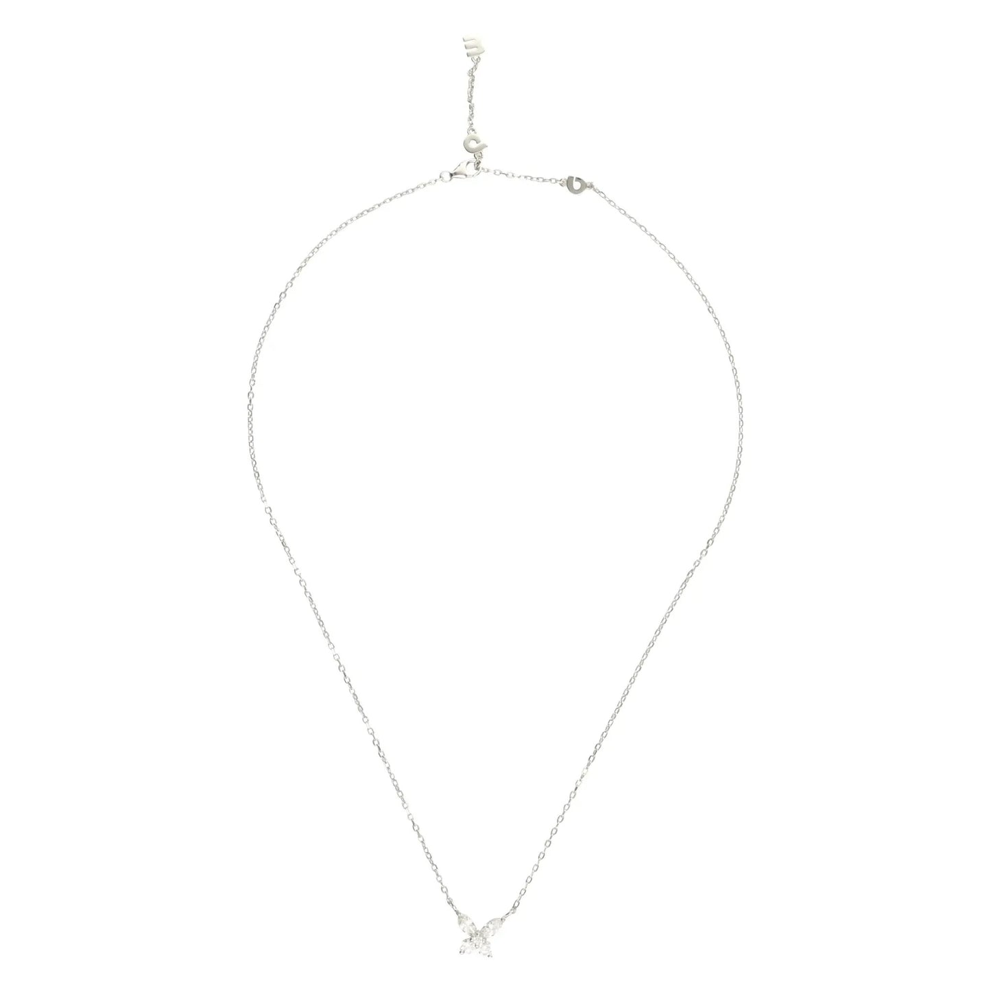 925 Sterling Silver Butterfly Pendant Necklace by Nichestar