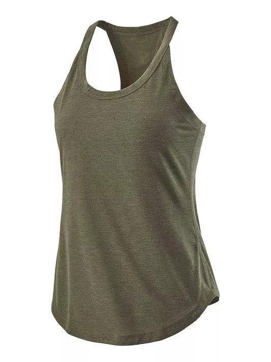 Round Neck Active Tank by Trendsi