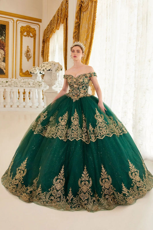 Layered Lace Quinceanera Ball Gown by Tux-USA