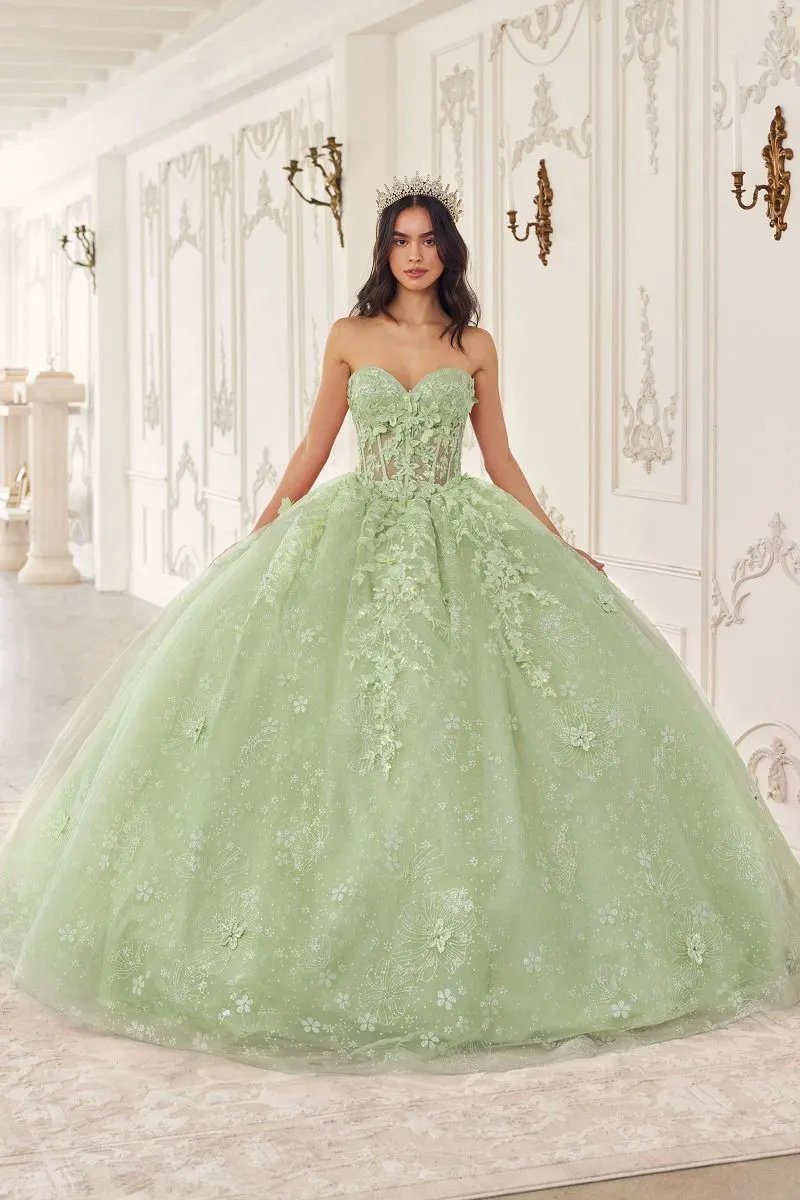 Floral Quinceanera Ball Gown With Cape by Tux-USA