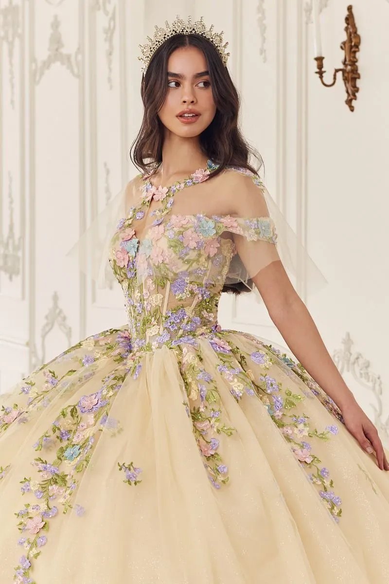 Multi Colored Floral Ball Gown by Tux-USA