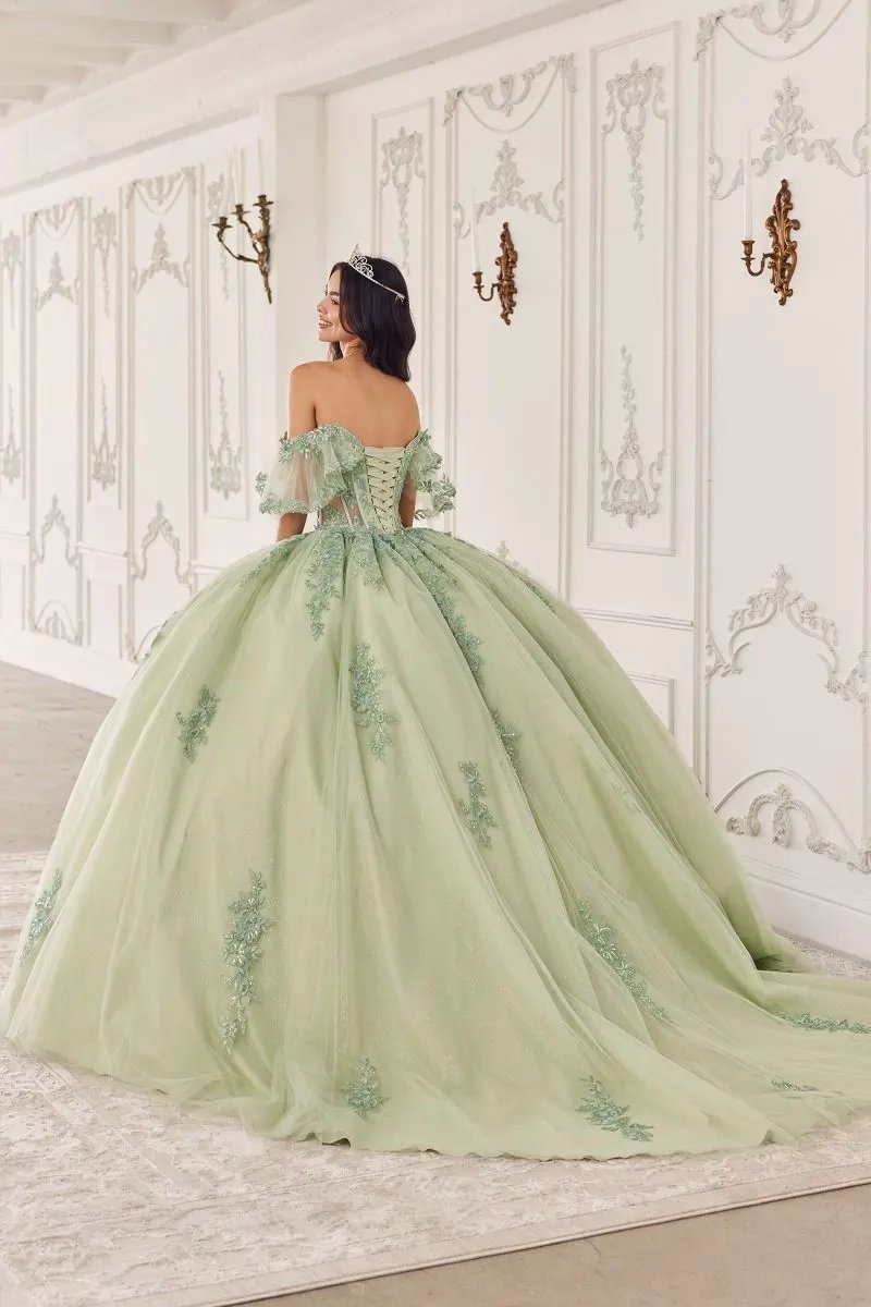 Off The Shoulder Flutter Sleeve Ball Gown by Tux-USA