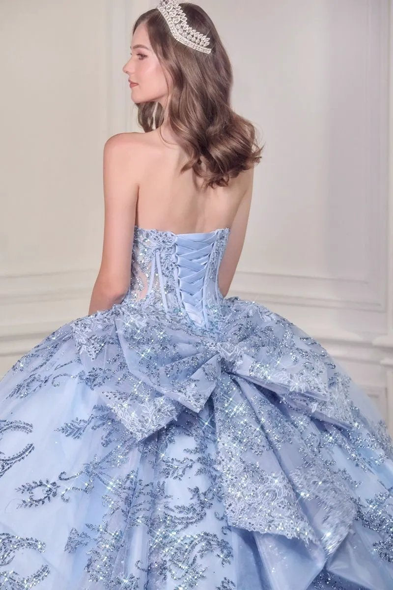 Regal Beaded Tulle Ball Gown with Sweetheart Neckline & Lace Appliqué by Tux-USA