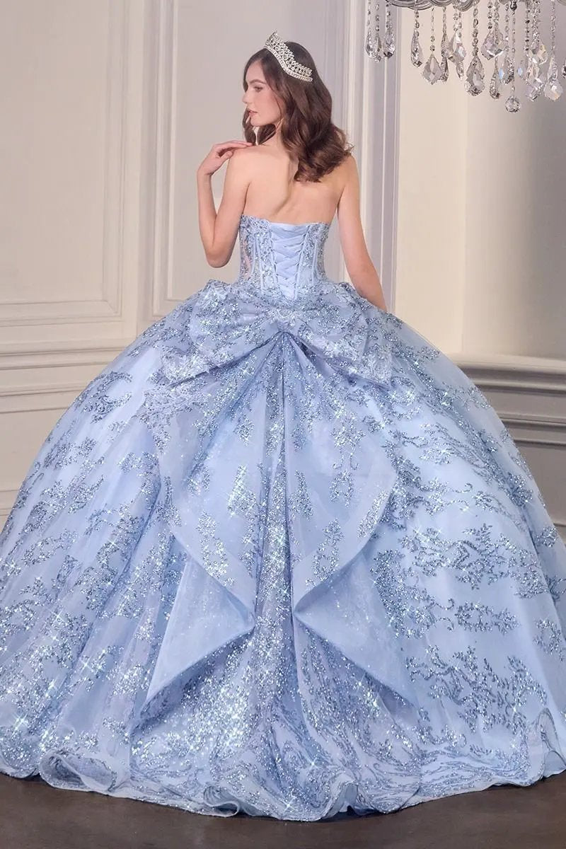 Regal Beaded Tulle Ball Gown with Sweetheart Neckline & Lace Appliqué by Tux-USA