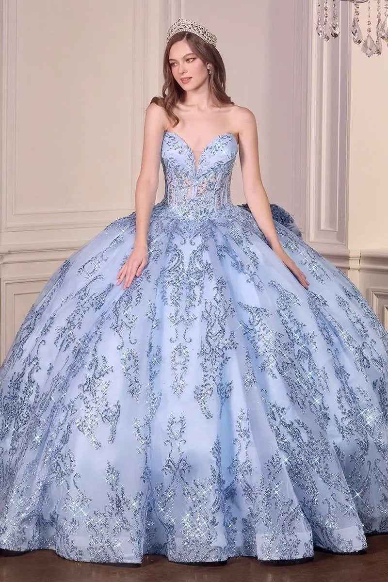 Regal Beaded Tulle Ball Gown with Sweetheart Neckline & Lace Appliqué by Tux-USA