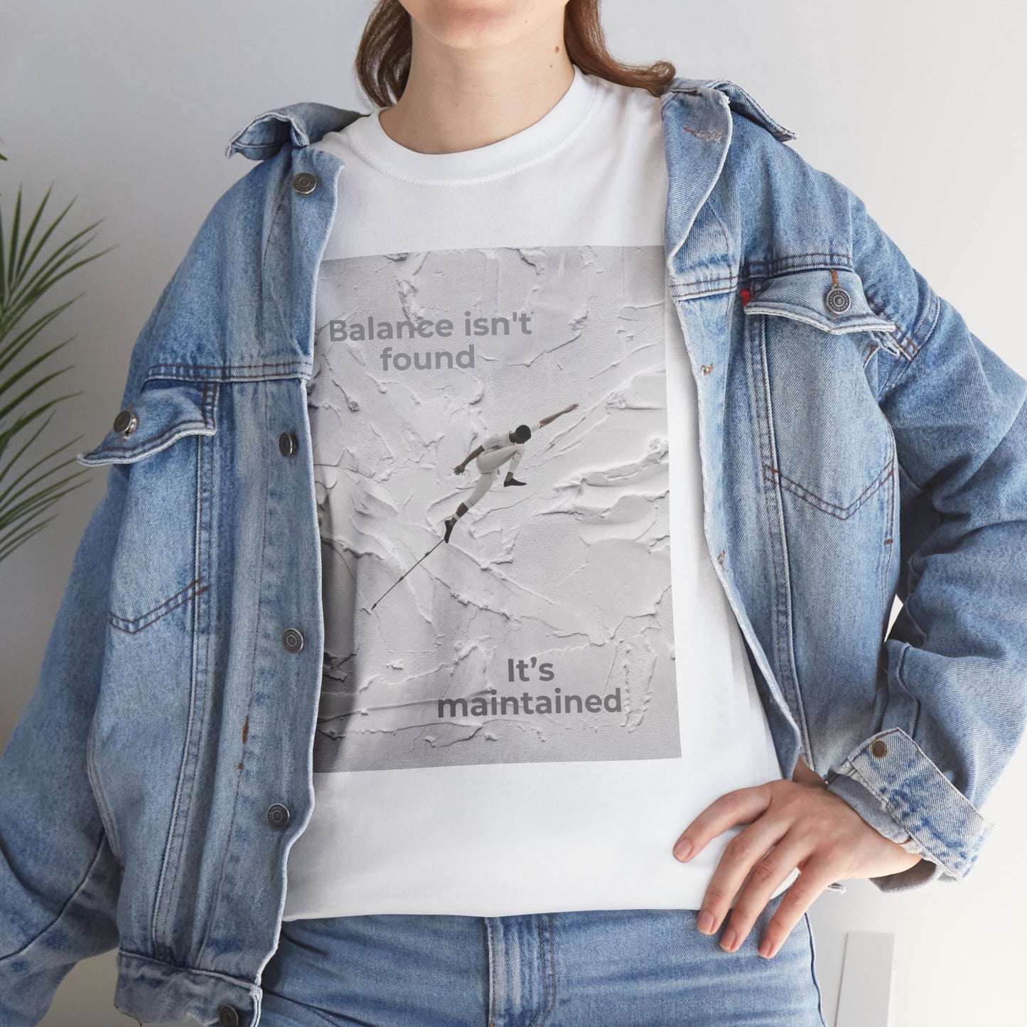 Balance Isn't Found T Shirt | Minimal Motivational Tightrope Graphic Unisex Tee