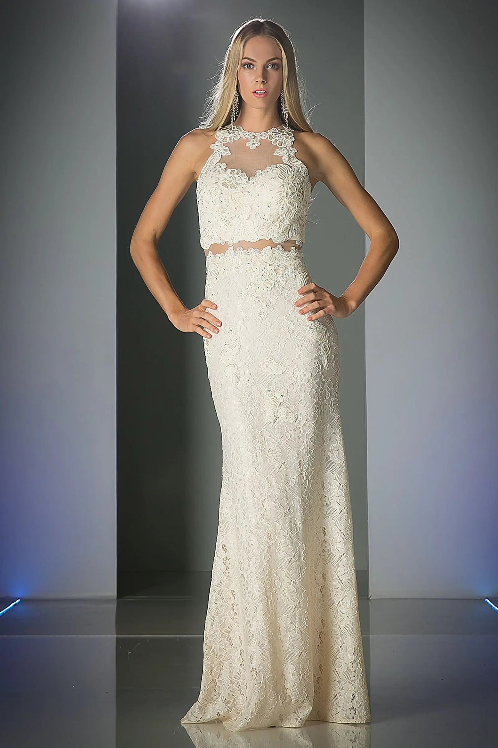 Beaded Lace Sheath Dress by Tux-USA