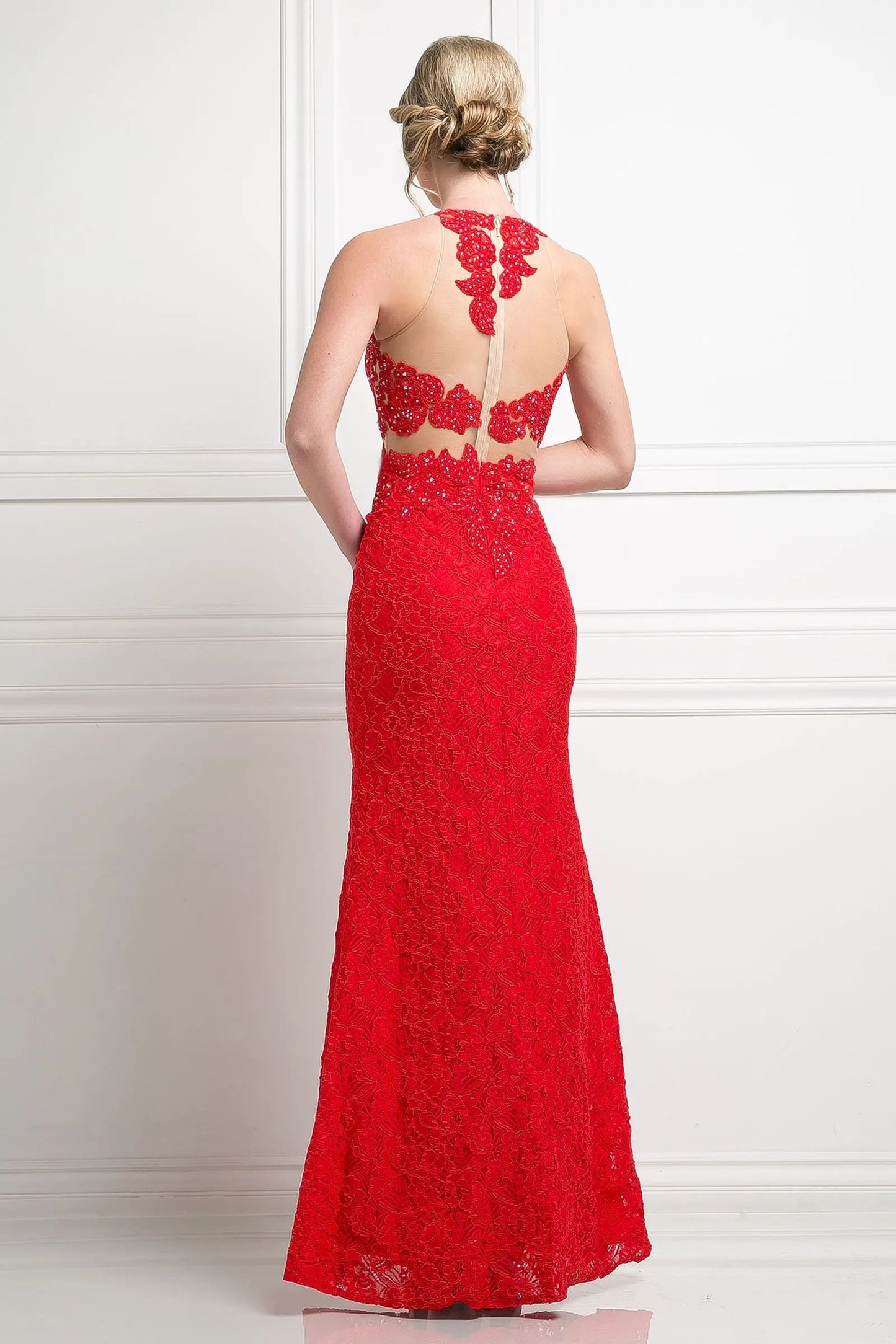 Beaded Lace Sheath Dress by Tux-USA