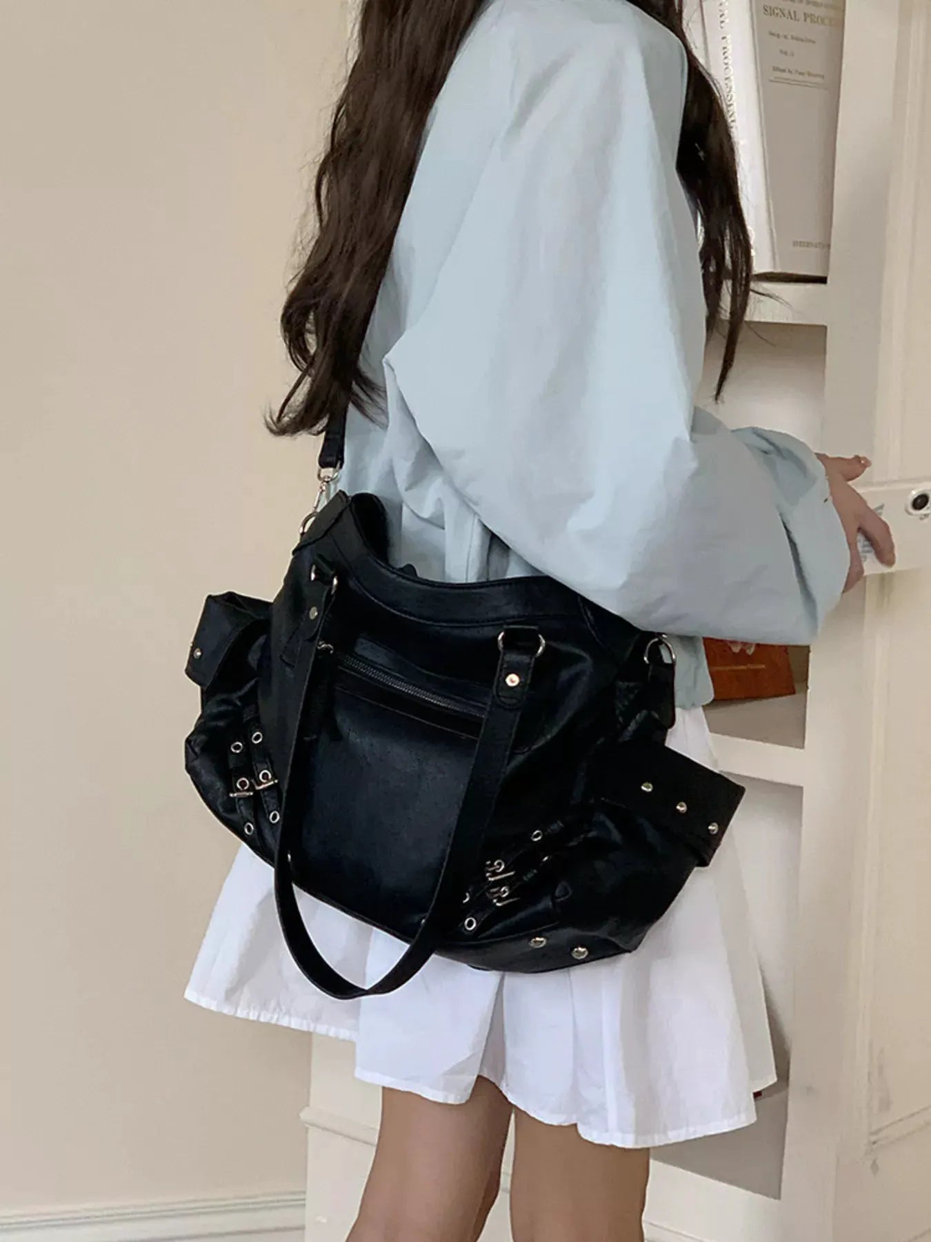 Rivet Decor Crossbody Bag by Partner Label