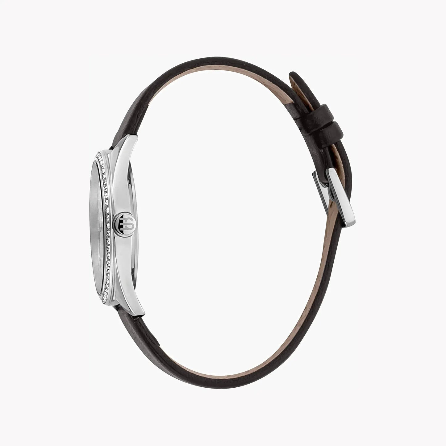 Esprit Women's Black Leather Watch, Silver Dial | ES1L289L0015 by ESPRIT