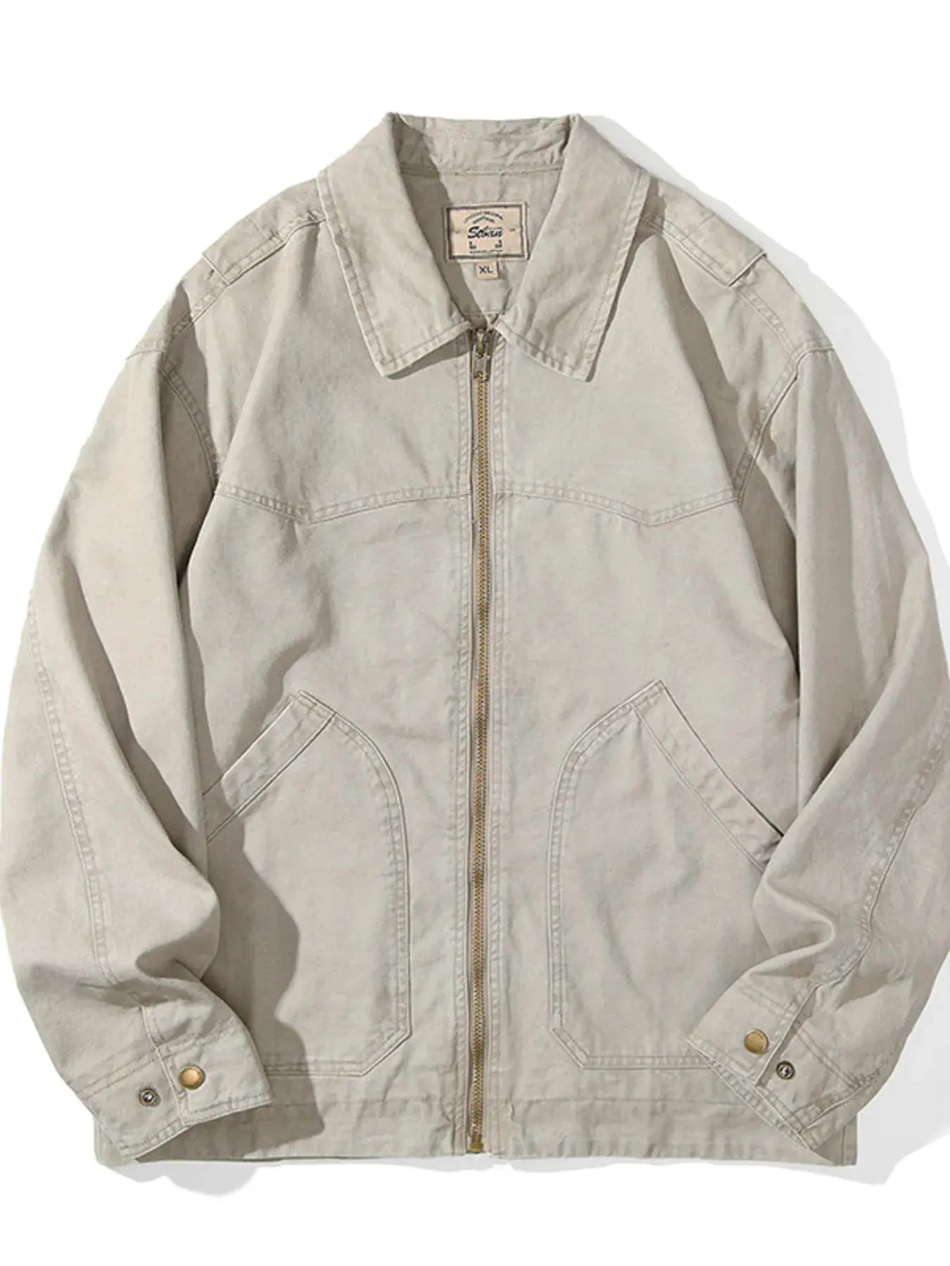 Men's Plus Size Zip-Up Trucker Jacket by Partner Label
