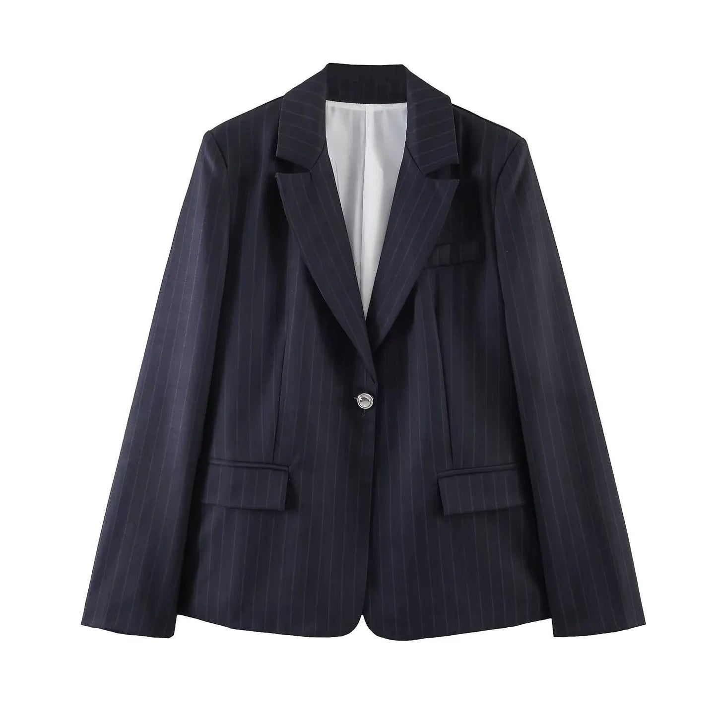 Women's Jacket Dark Navy Pinstripe BYMANYC ® New York WALL STREET PINSTRIPE TAILORED BLAZER - New Collection by BYMANYC ® New York