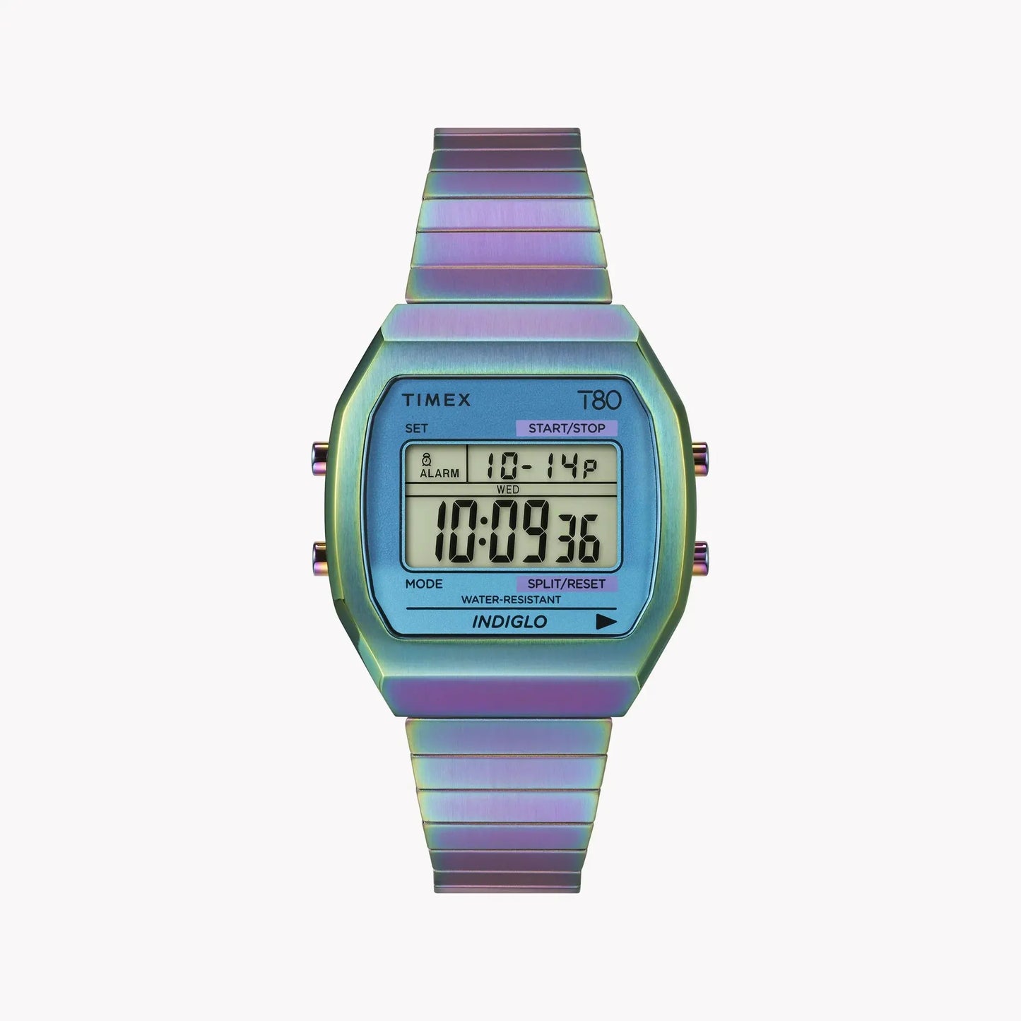 Timex Women's Purple Stainless Steel Watch, Digital Display | T80 by TIMEX