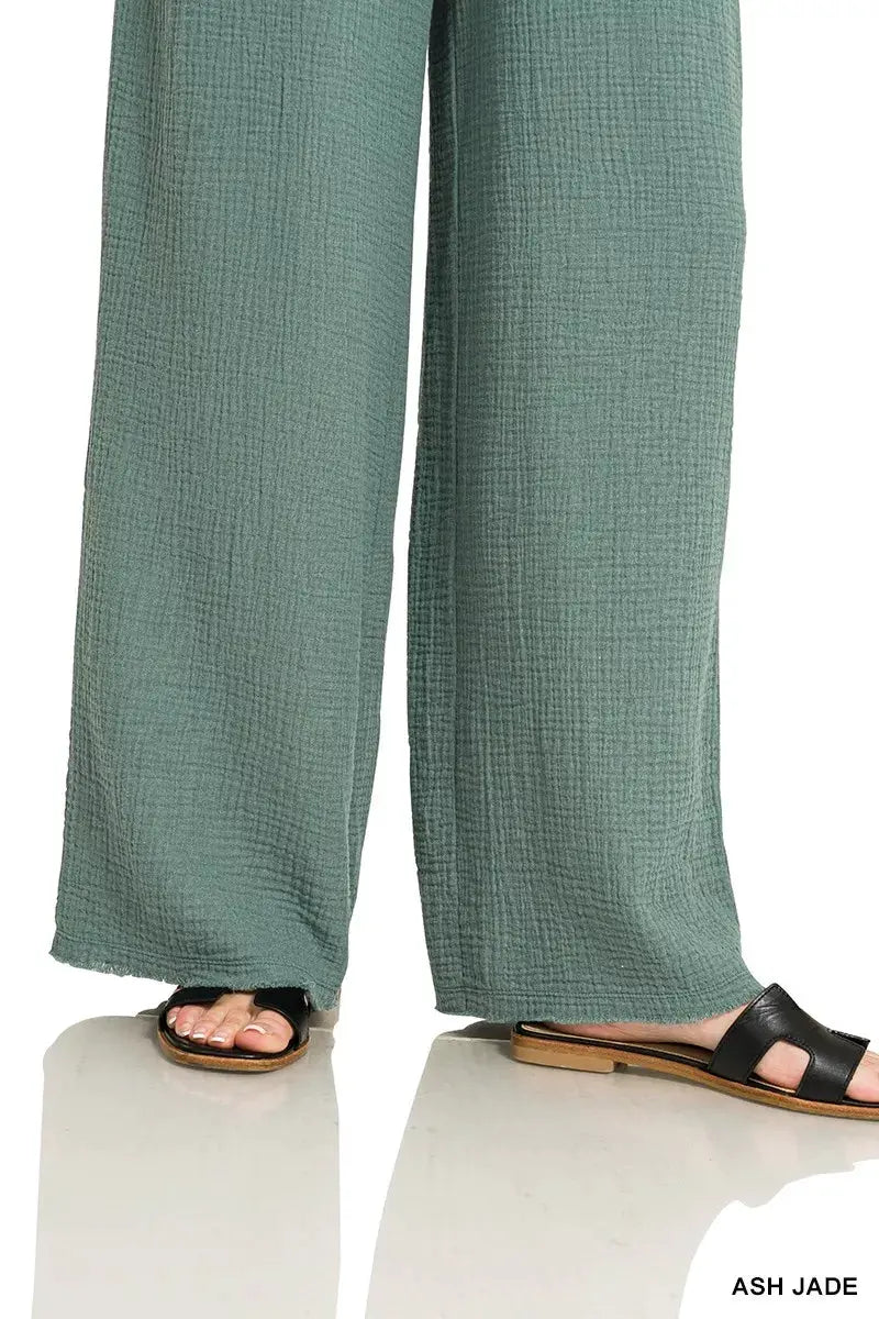 Zenana Double Gauze Lounge Pants by Zenana