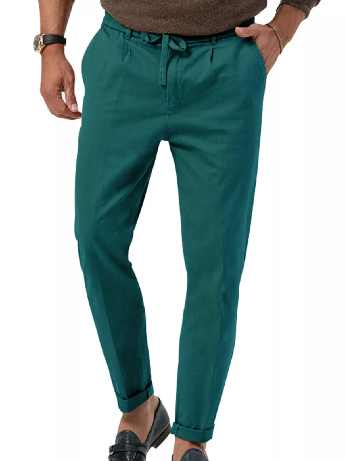 Men's Full Size Casual Drawstring Pants Plus Size by Trendsi