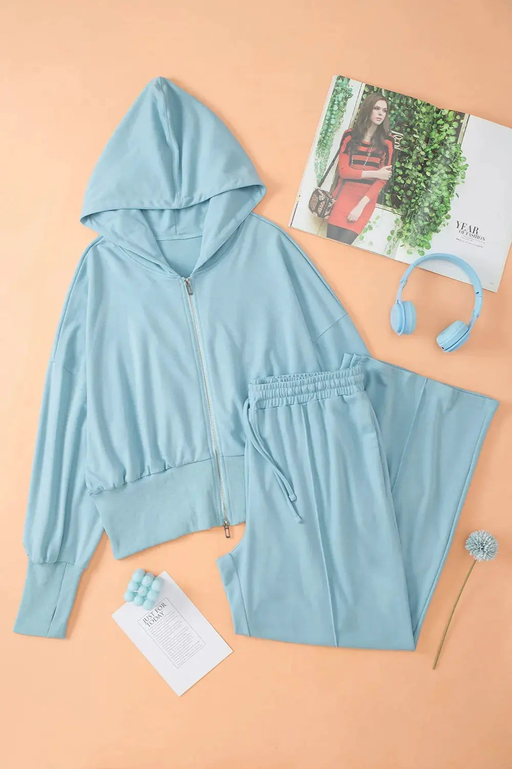 Zip-Up Hoodie and Pants Active Set by Partner Label