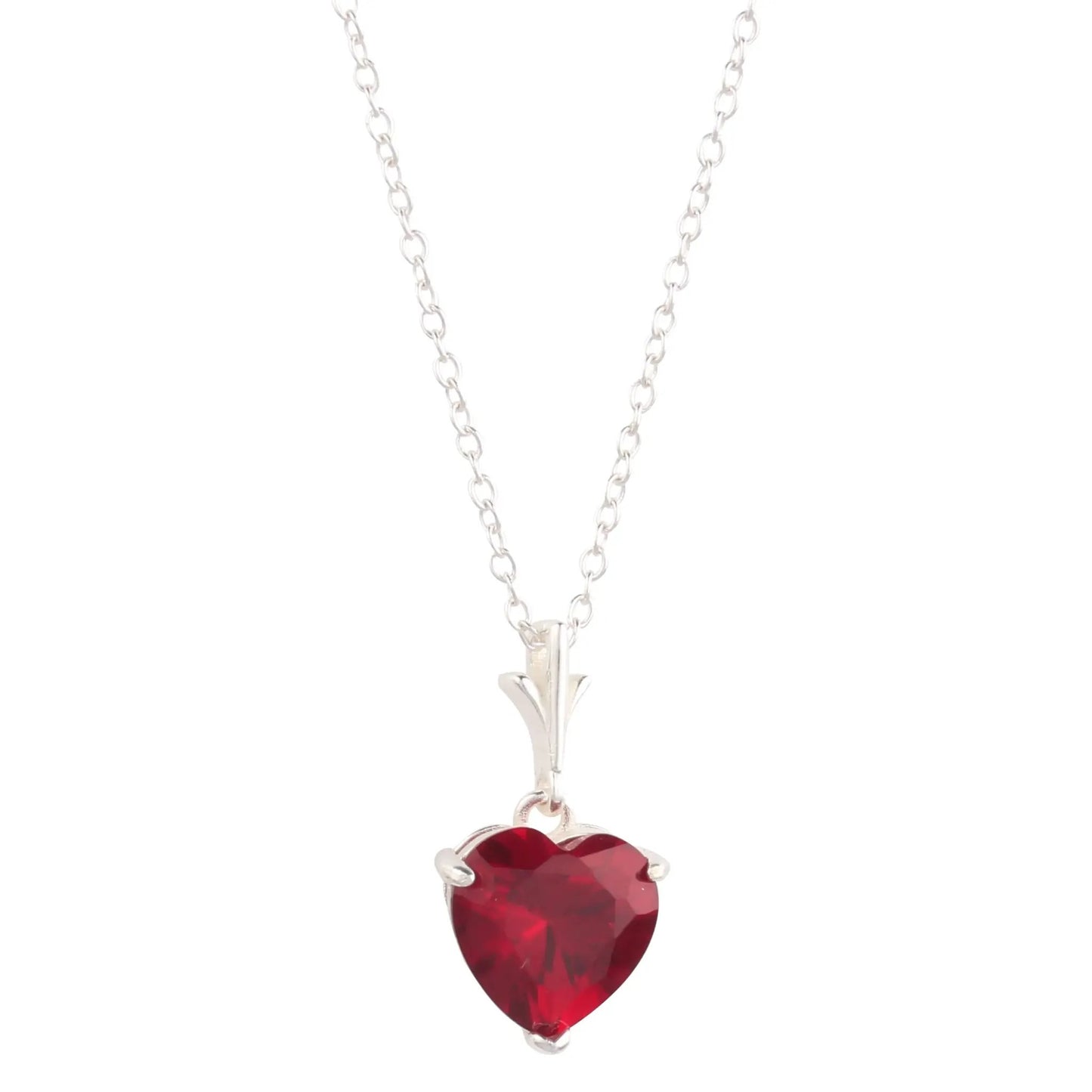 925 Sterling Silver Necklace Red Heart Pendant by Nichestar