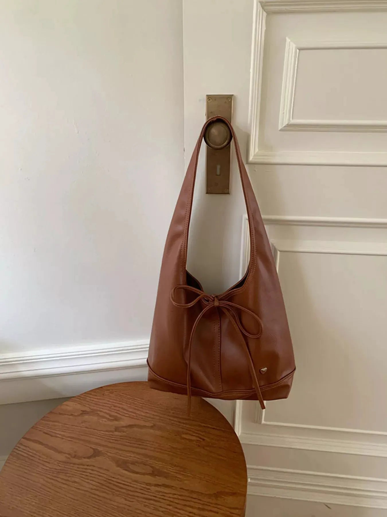Leather Tied Shoulder Bag by Partner Label