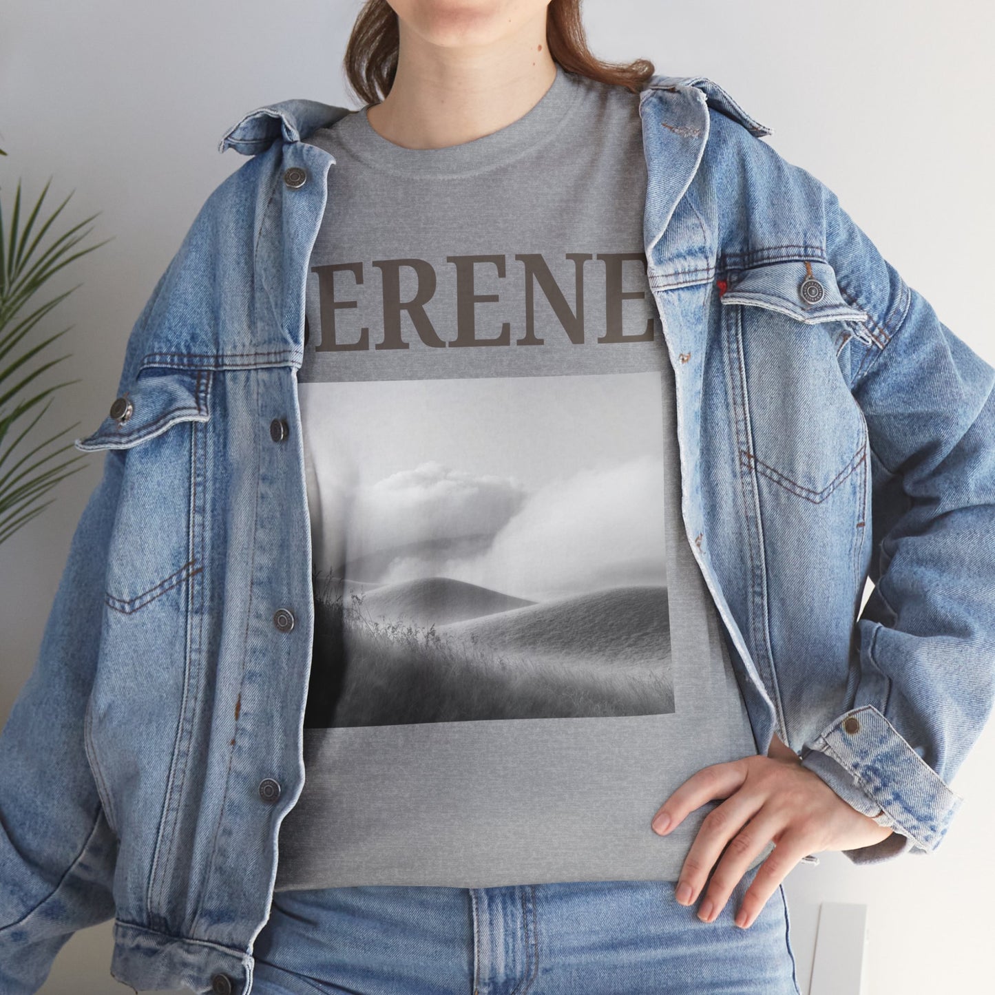 Serene Scenic T Shirt | Minimal Black and White Landscape Graphic Unisex Tee