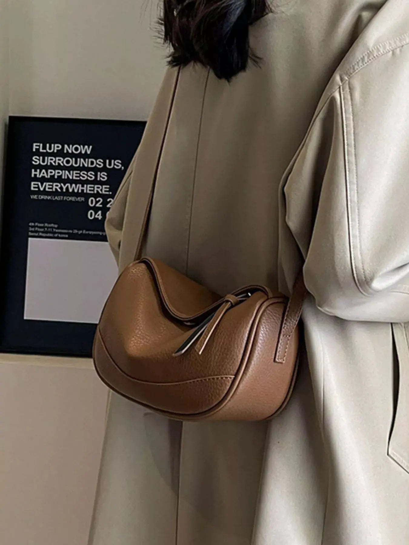 Minimalist Style Leather Crossbody Bag by Partner Label