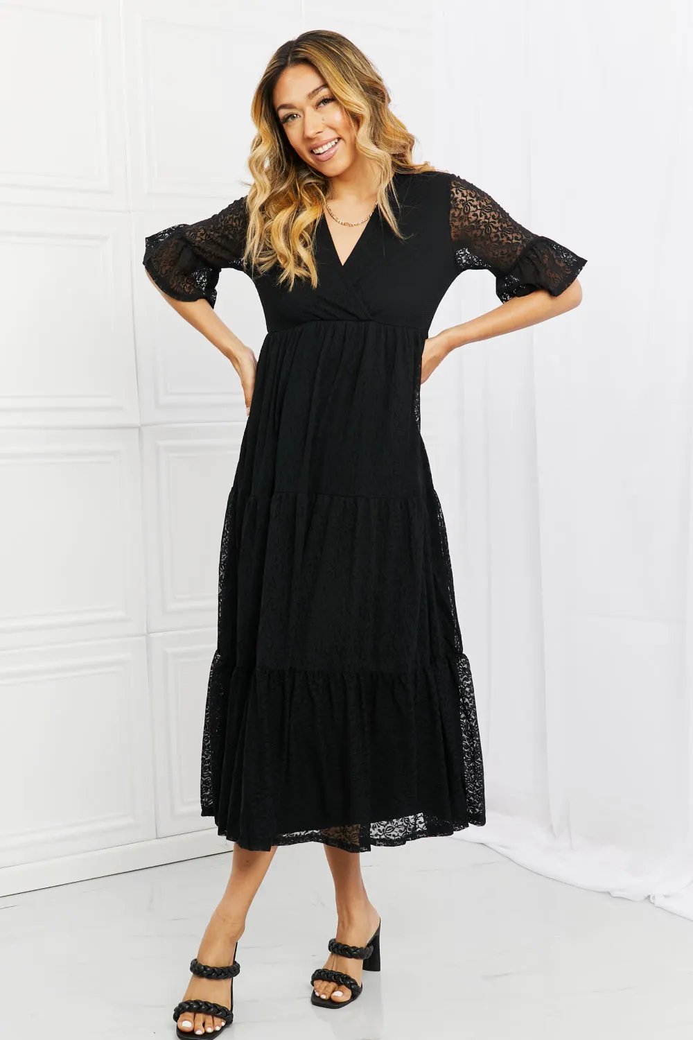 P & Rose Lovely Lace Full Size Tiered Dress by Partner Label