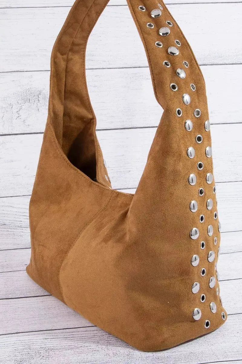 Fame Multi Rivet Studded Shoulder Bag by Partner Label