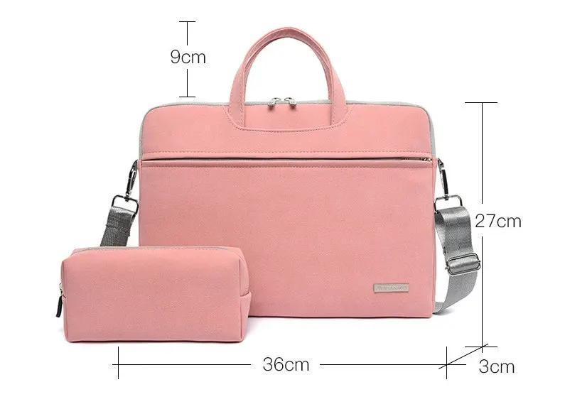 PU Leather Women Laptop Bag Notebook Carrying Case Briefcase For Macbook Air 13.3 14 15.6 Inch Men Handbags Shoulder Mouse Bag by Maiden-Art