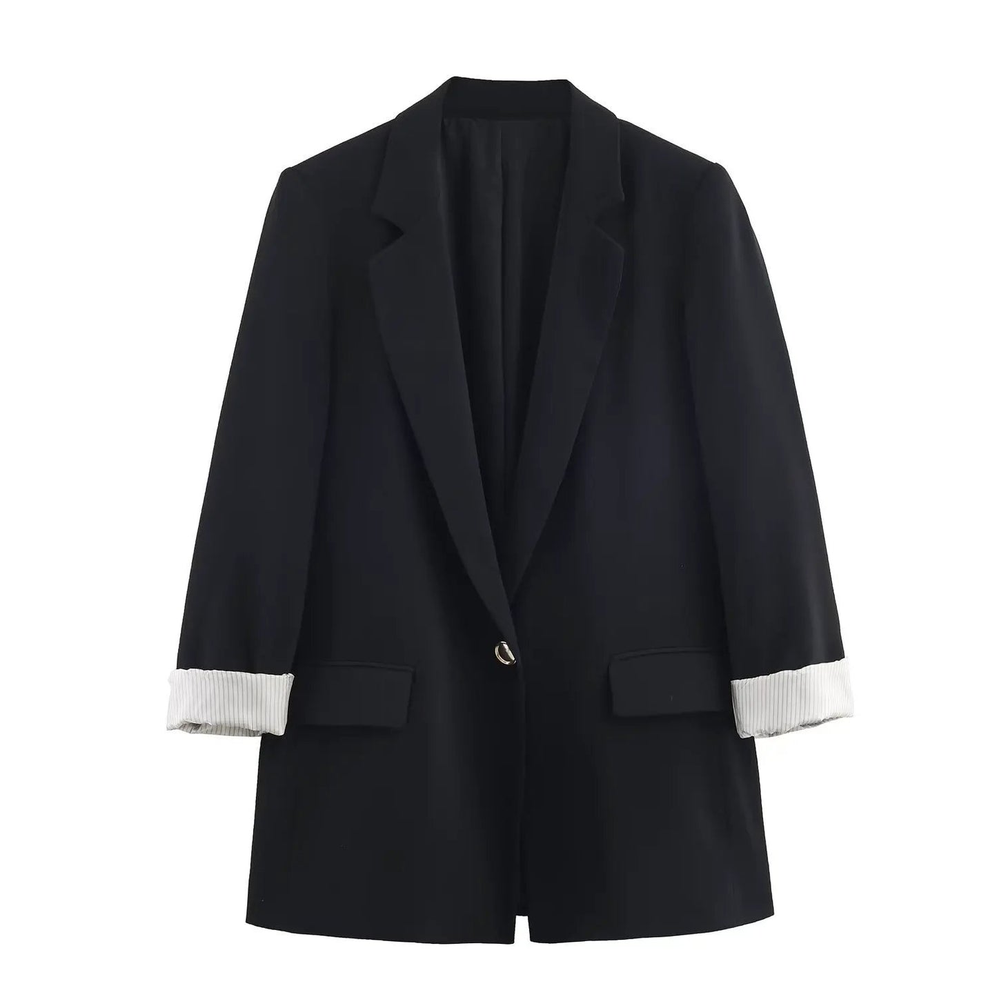 Women's Jacket Black Oversized Blazer BYMANYC ® New York WALL STREET STRIPED CUFFS - New Collection by BYMANYC ® New York