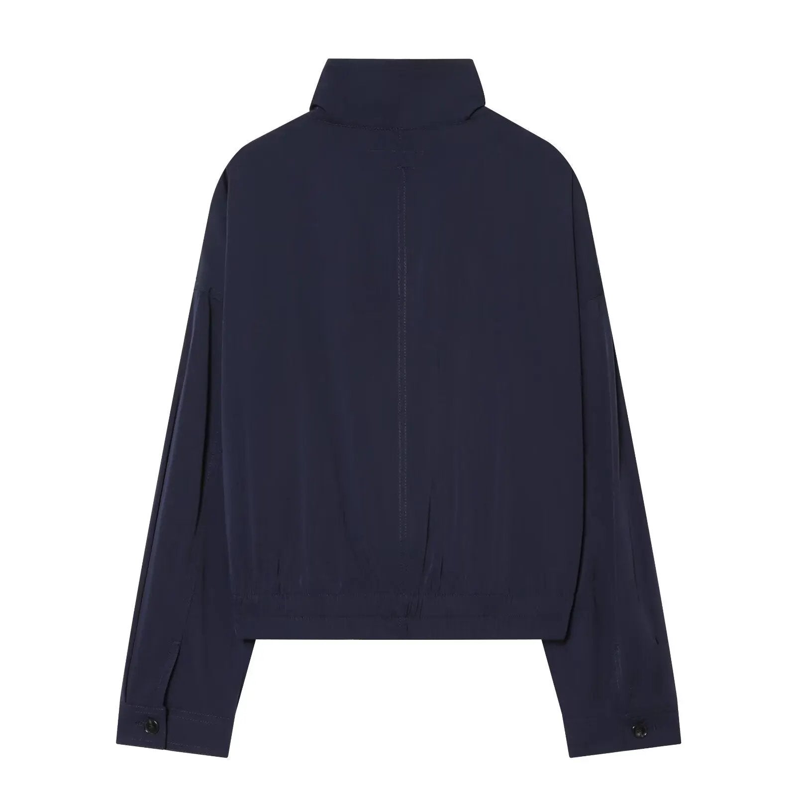 Women's Jacket Navy Blue Utility BYMANYC ® New York SOHO NAVY HIGH COLLAR BOMBER - New Collection by BYMANYC ® New York