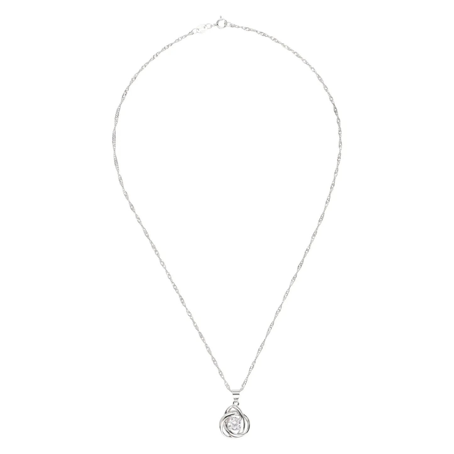 Round Knot Pendant Necklace with Cubic Zirconia by Nichestar