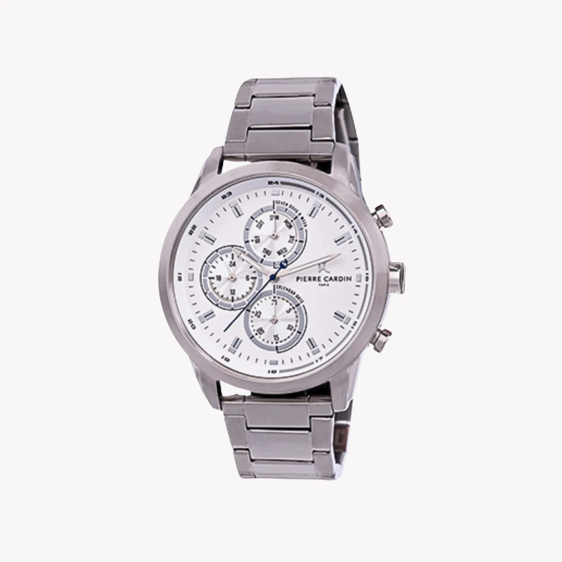 Pierre Cardin Men's Silver Watch, White Dial | Ccp.5010 by PIERRE CARDIN