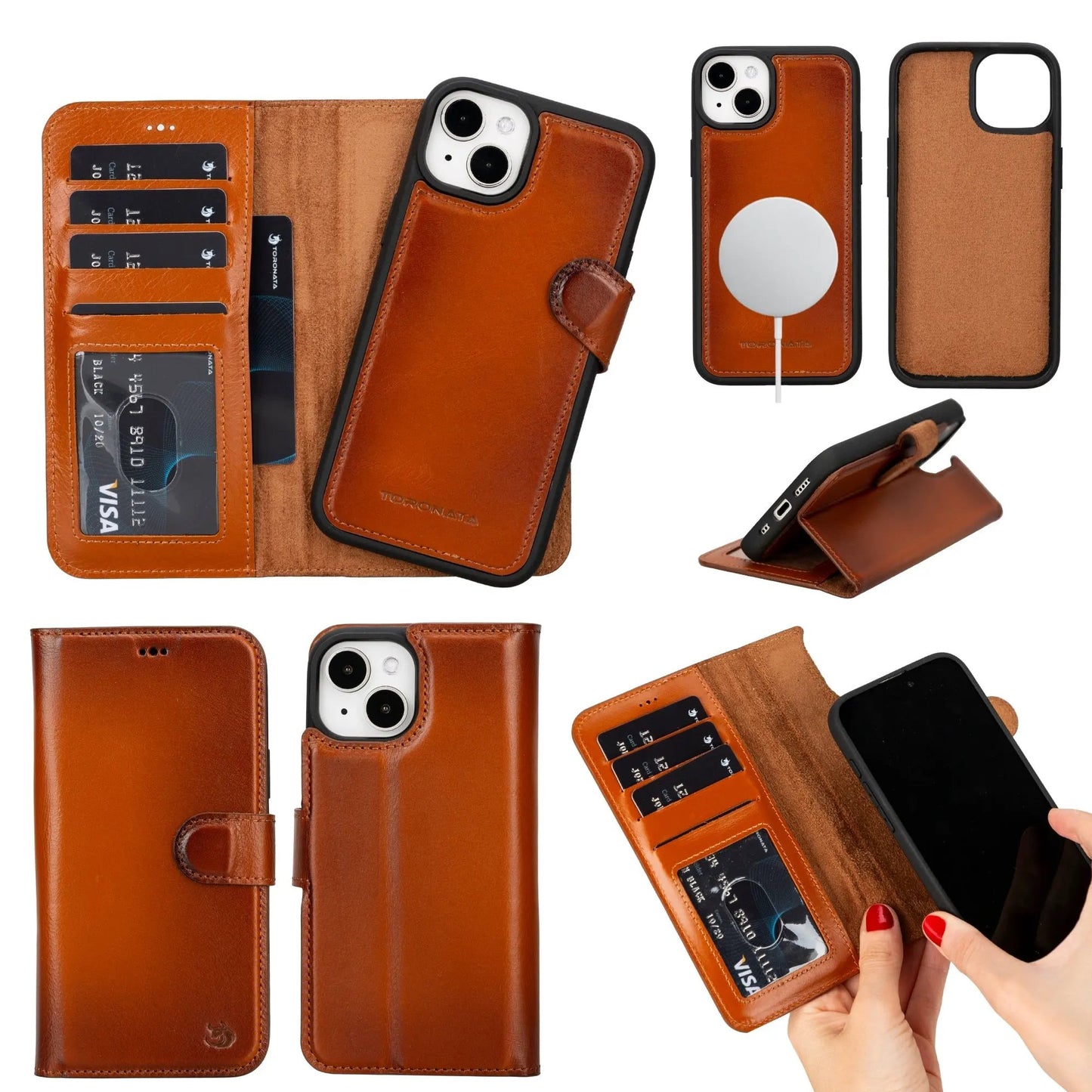 Casper Leather iPhone 14 Plus Wallet Case | MagSafe by TORONATA