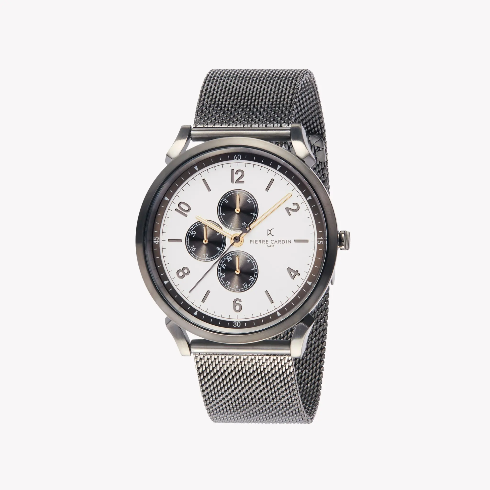 Pierre Cardin Men's Stainless Steel Gray Watch, White Dial | Cpi.2033 by PIERRE CARDIN