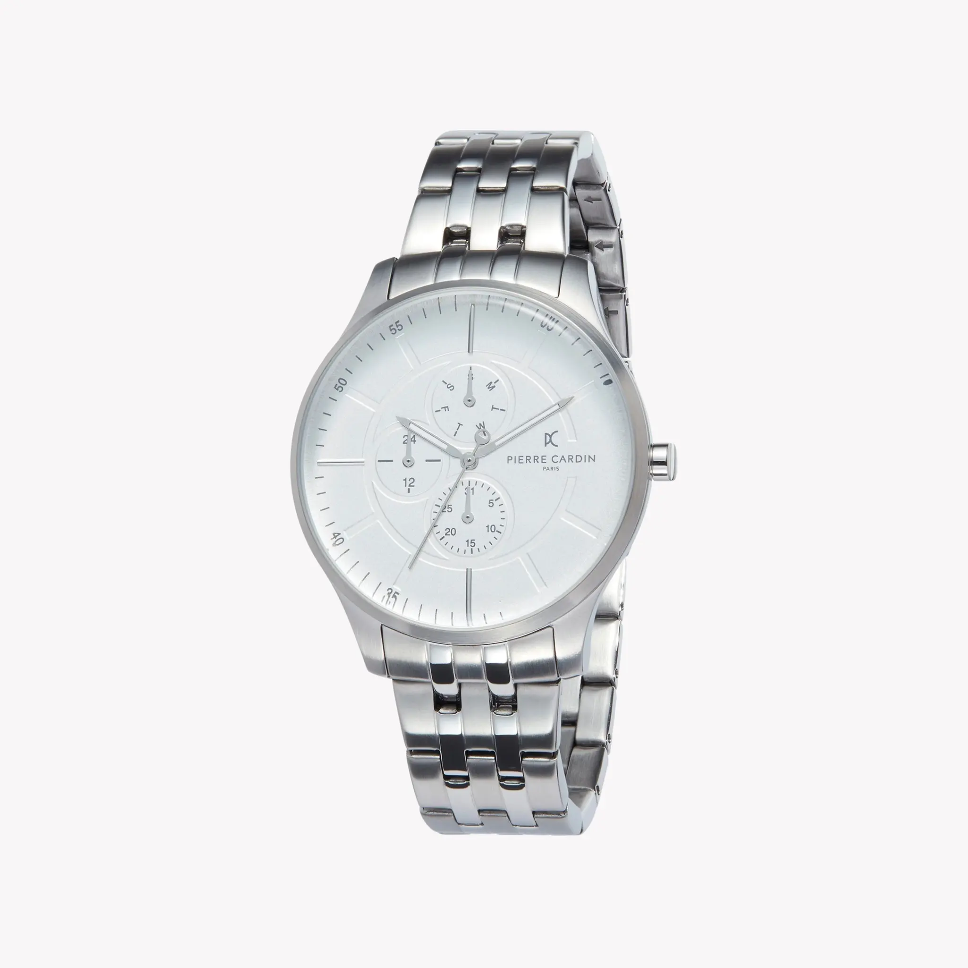 Pierre Cardin Men's Silver Stainless Steel Watch, White Dial | Pc902731f104 by PIERRE CARDIN