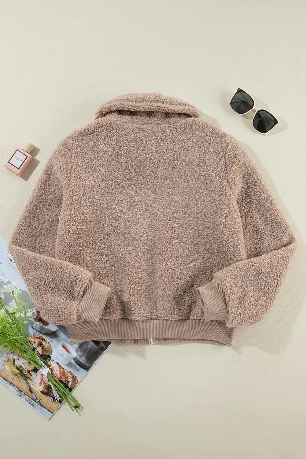 Zip Up Long Sleeve Plush Jacket by Partner Label