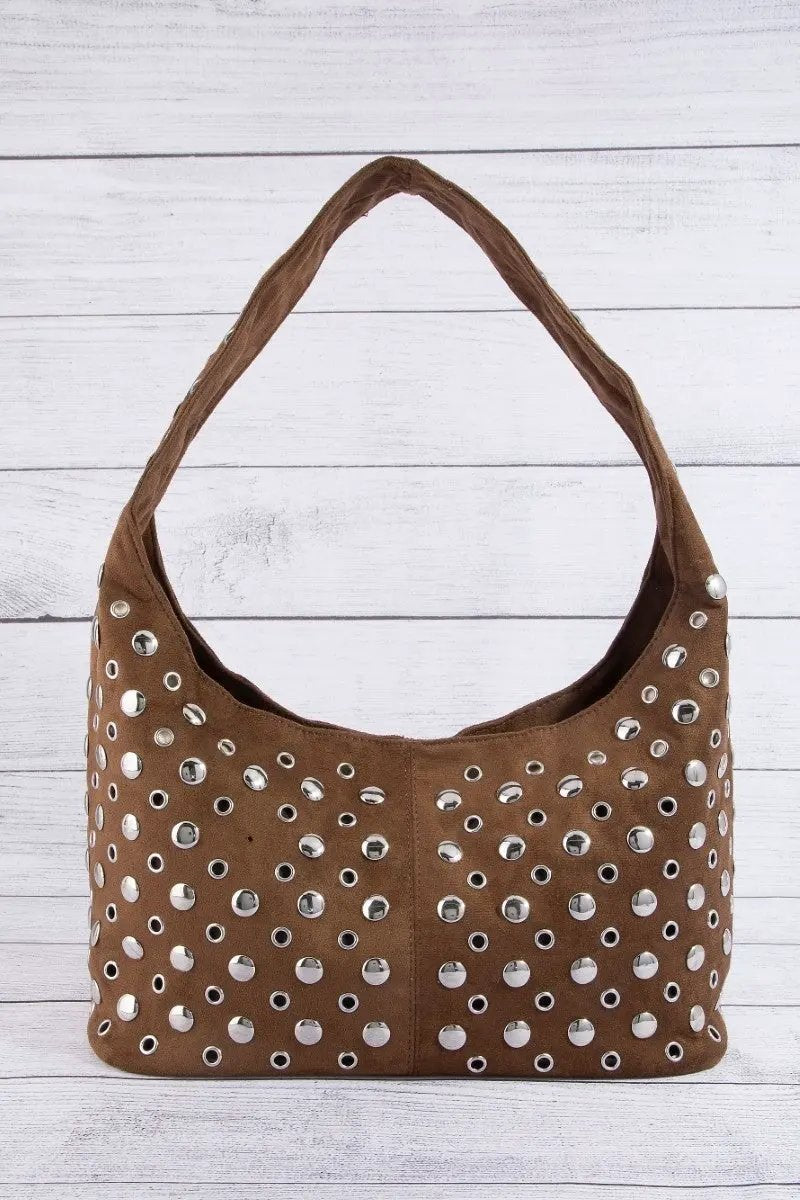 Fame Multi Rivet Studded Shoulder Bag by Partner Label