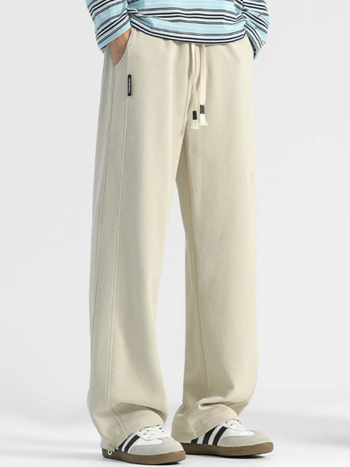 Men's Plus Size Casual Loose-Fit Drawstring Pants by Partner Label