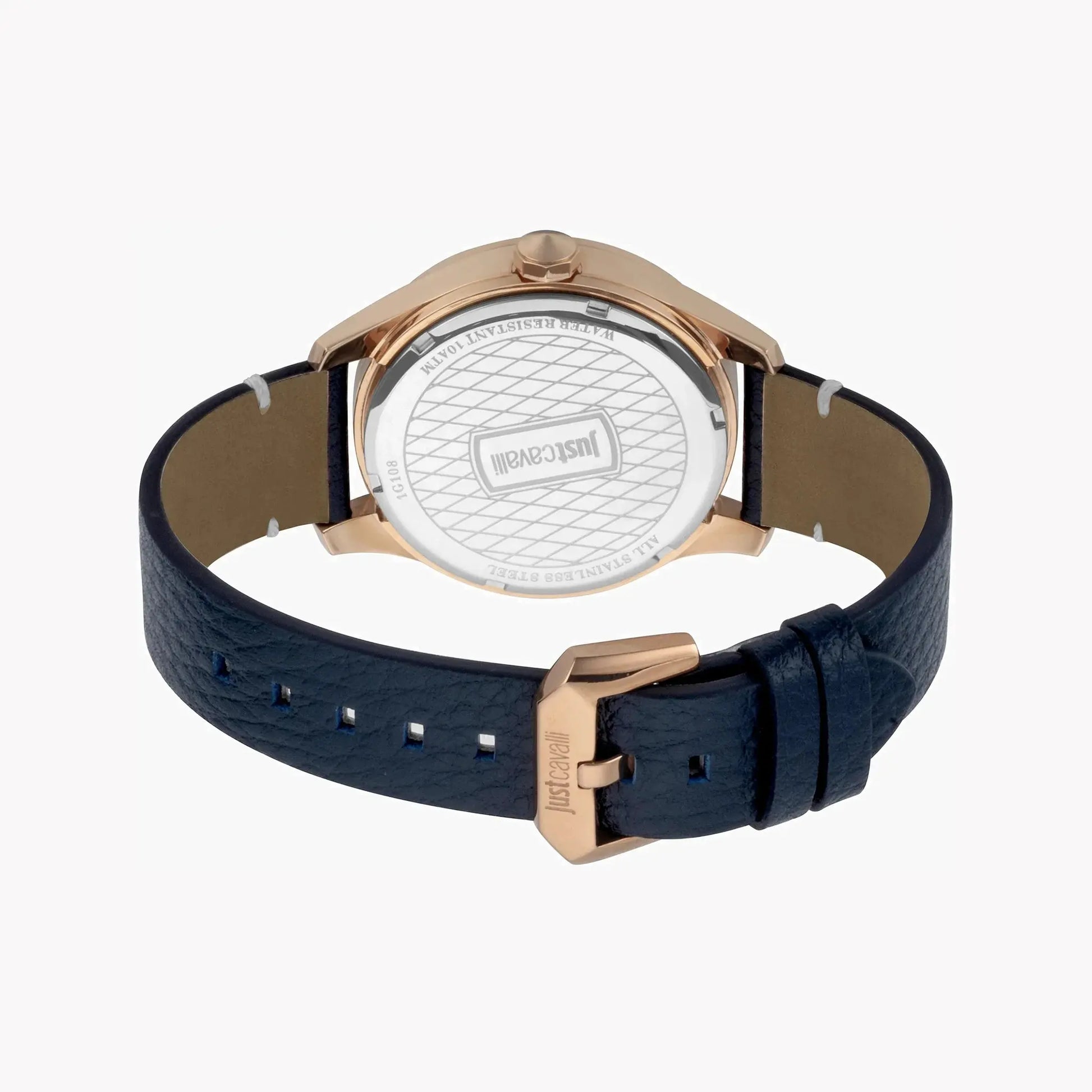 Just Cavalli Men's Blue Leather Watch, Rose Gold Case | Jc1g108l0025 by JUST CAVALLI