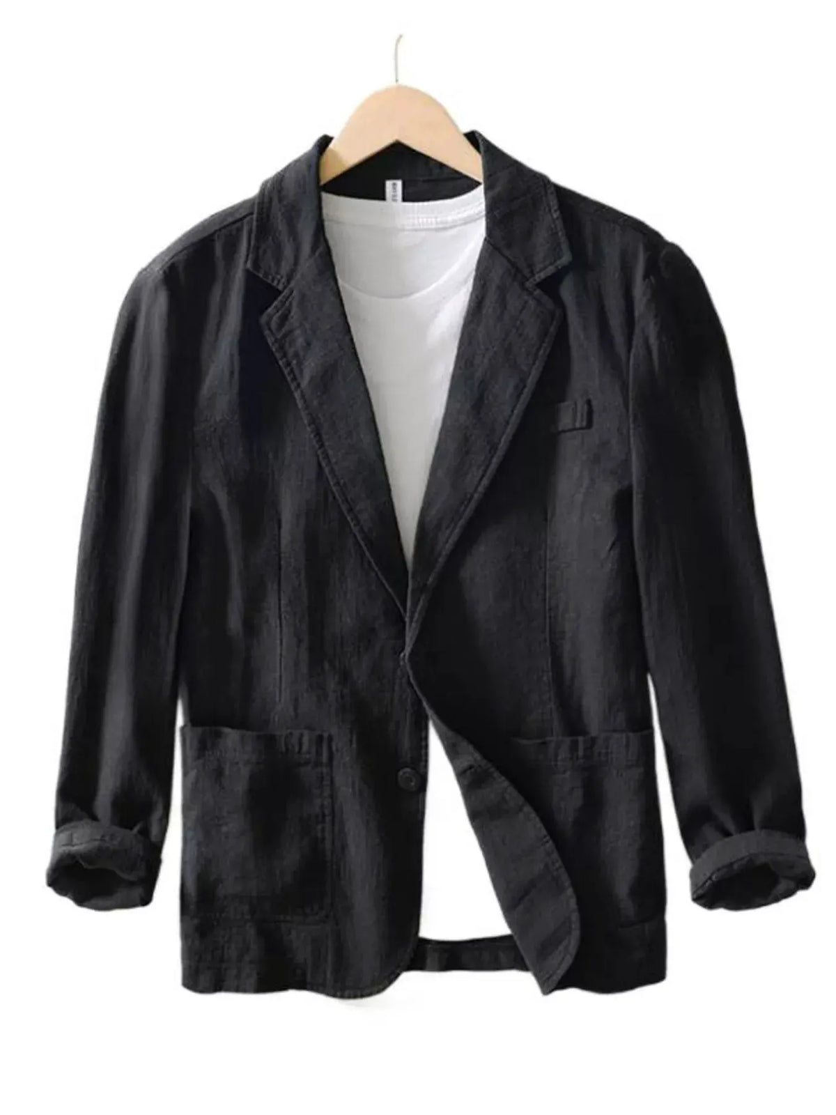 Men's Plus Size Button Up Long Sleeve Blazer by Trendsi