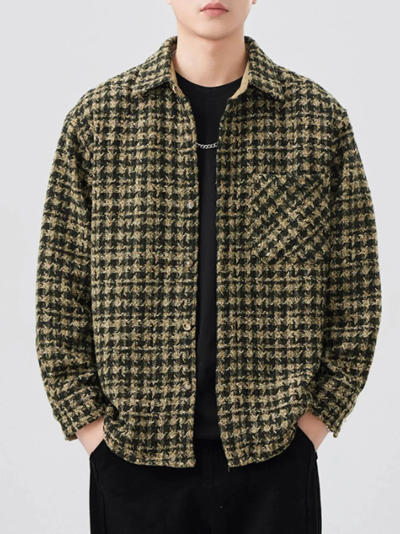 Men's Plus Size Button Up Long Sleeve Jacket by Partner Label