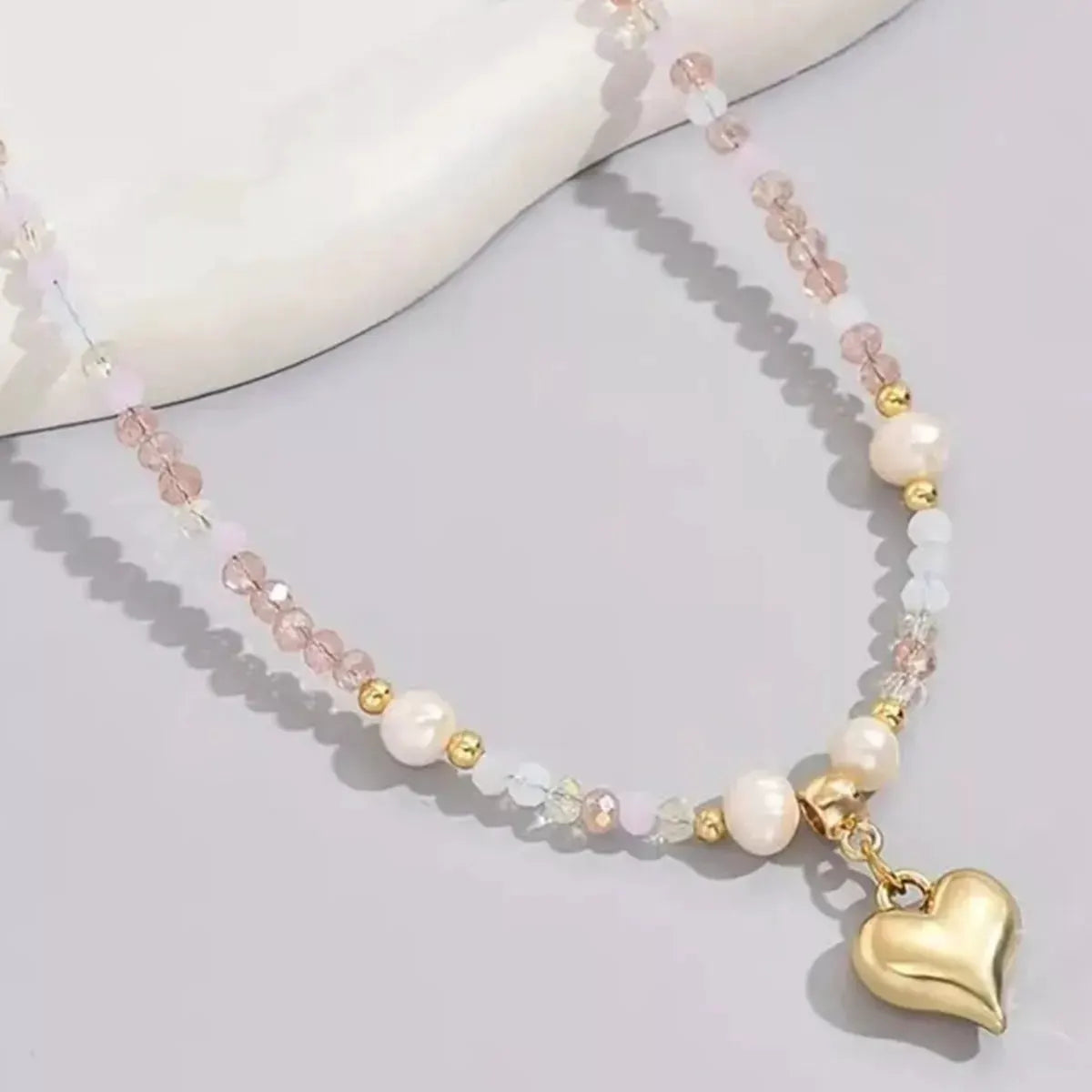 Bead Heart Pendant Necklace by Partner Labels