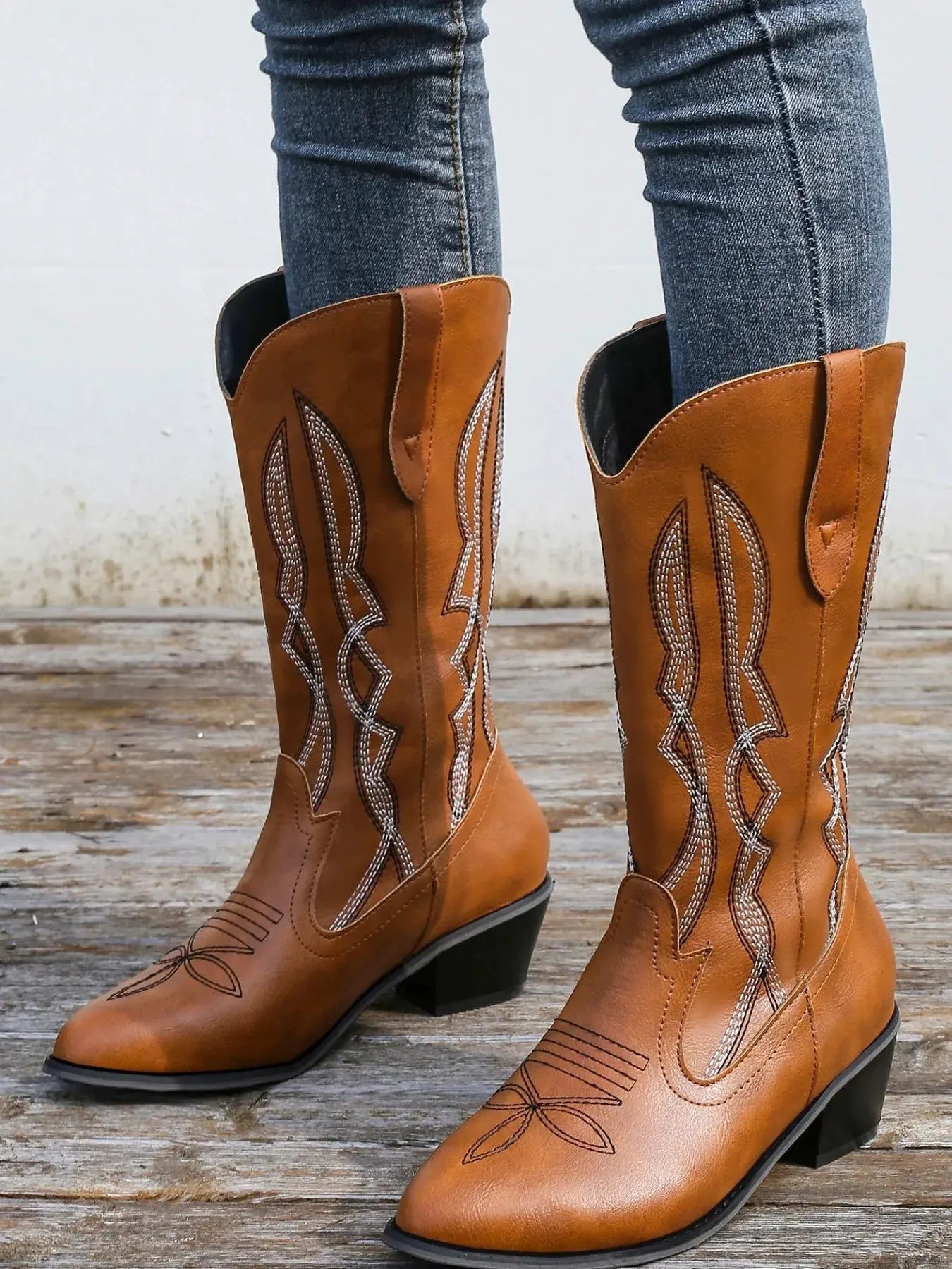 Western Embroidered Cowgirl Boots by Partner Label