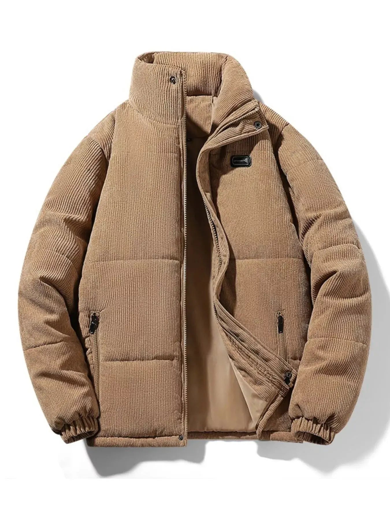 Men's Plus Size Corduroy Padded Winter Coat by Partner Label