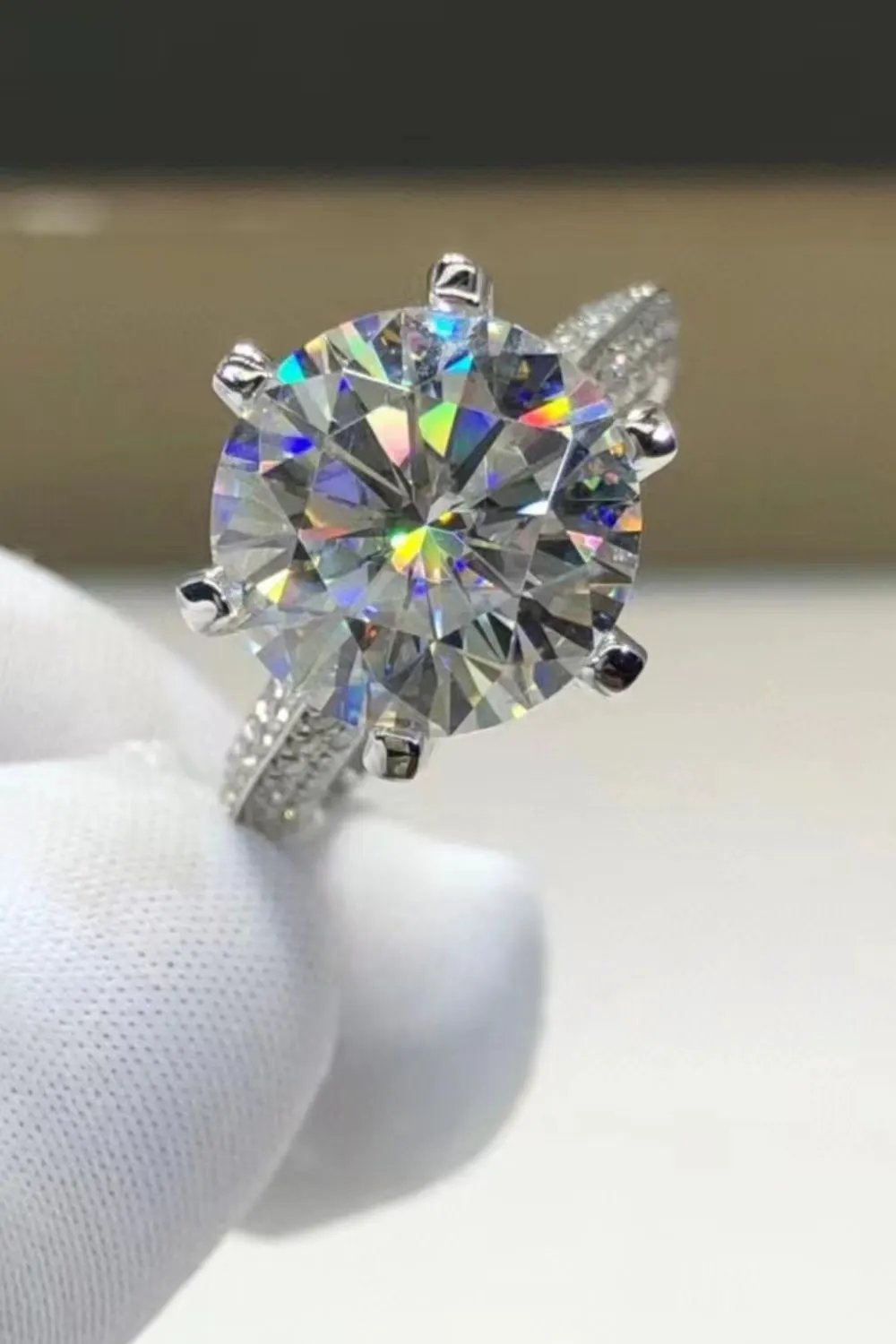 5 Carat Moissanite 6-Prong Ring by Partner Label